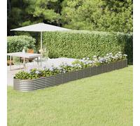 Garden Raised Bed Powder-Coated Steel Anthracite 620x80x36cm Elevated Planters