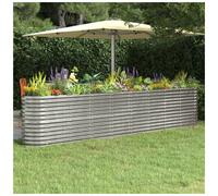 Garden Raised Bed Silver 332x40x68cm Galvanised Steel Oval Planter Durable Metal
