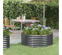 Garden Raised Bed Galvanised Steel 100x100x36 cm Anthracite