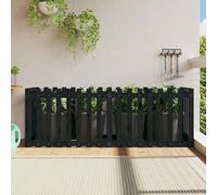Garden Raised Bed with Fence Design Outdoor Planter Solid Wood Pine Tanburo