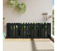 Garden Raised Bed with Fence Design Outdoor Planter Solid Wood Pine Tanburo
