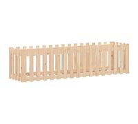 (natural impregnated, 200 x 50 x 50 cm) vidaXL Garden Raised Bed with Fence Design Outdoor Planter Solid Wood Pine