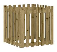 Garden Raised Bed with Fence Design Outdoor Planter Solid Wood Pine vidaXL