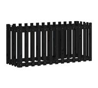 Raised Bed Planter Black Pine 150x50x70 cm Solid Untreated - Deep Patio Planter
