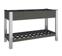 Garden Raised Bed with Shelf WPC Grey Plant Flower Box Multi Sizes vidaXL