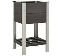 vidaXL Garden Raised Bed with Shelf WPC Grey Flower Box Outdoor Planter Pot