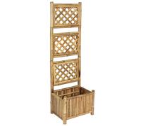 Garden Raised Bed with Trellis Bamboo 40 x 30 x 135 cm Vertical Planter Balcony