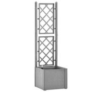 vidaXL Garden Raised Bed w/ Trellis and Self Watering System, Grey