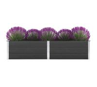 Garden Raised Bed WPC & Steel Grey 250 x 50 x 54 cm Modern Large Outdoor Planter
