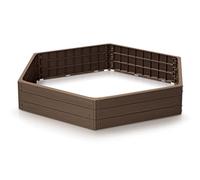 Garden Raised Grow Beds -STRONG- Rectangle Square Hex Vegetable Herb BOX Planter Trough (Brown, Oval 130cm x 150cm)