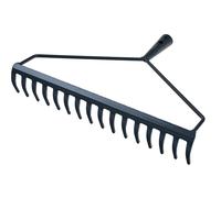 Garden Rake Leaf Rake 16 Tines 41 Cm - Without Handle Anthracite