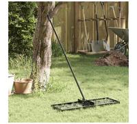 Garden Rake Silver Brushed Stainless Steel 75x25x200cm Detachable Handle Outdoor
