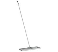 Garden Rake Stainless Steel Silver 75 x 25 x 200 cm with Removable Handle, Rust and Corrosion Resistant, Ideal for Garden, Lawn, Bed, Yard, Patio and Path Care
