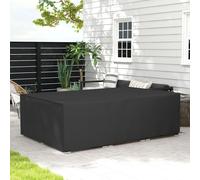 Outsunny Garden Furniture Cover Outdoor Waterproof Rattan Set Rain Protection - Black - Oxford fabric, PE - 222L x 155W x 67H cm