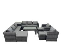 Fimous Garden Rattan Outdoor Furniture Set 11 Seater Patio Corner Sofa