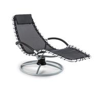 Garden Recliner Chair Swing Sun Lounger Retractable Outdoor Home Furniture Black