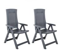 Garden Reclining Chairs Outdoor Dining Chairs Folding Seat Plastic vidaXL