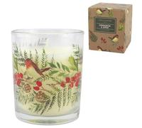 Garden Robin | Christmas Scented Candle | Gisela Graham | Boxed Gift | 7cm Tall