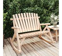 Garden rocking bench solid spruce wood natural 123x96x102 cm outdoor Adirondack