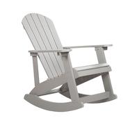 Beliani Traditional Garden Lounge Rocking Chair Slatted Design Indoor Outdoor Light Grey Adirondack