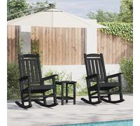 Garden Rocking Chairs 2 pcs Black 70x92x107.5 cm HDPE Berkfield Home Black One Size