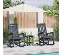 Garden Rocking Chairs 2 pcs Navy Blue 70x92x107.5 cm HDPE Berkfield Home Navy One Size