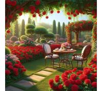 Garden Roses Chair 500 Piece Jigsaw Puzzles for Adults and Kids, Impossible Puzzle, Jigsaws 500 pieces for adults Gifts, Difficult jigsaw puzzles for The Whole Family