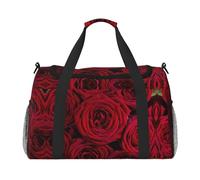 Garden Roses Full Print Travel Duffle Bag with Adjustable Shoulder Strap,Large Capacity Twill Polyester Crossbody Bag for Gym,Weekend Trips Outdoor Activities