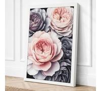 Garden Roses in Bloom Canvas Wall Art Print 18x12 Inch (46 x 30 cm)