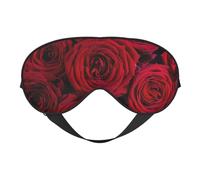 Garden Roses Print Sleep Mask Silk Eye Cover Soft Satin Blindfold Elastic Strap Night Eyeshade Travel Nap for Women Men