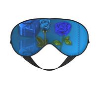 Garden Roses Print Sleep Mask Silk Eye Cover Soft Satin Blindfold Elastic Strap Night Eyeshade Travel Nap for Women Men
