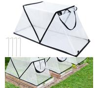 Garden Row Accelerator Plants Cover, Foldable Raised Garden Bed Cover with Zipper Door Waterproof Small Greenhouse Plant Cage Guard Protector for Vegetable Flower Fruits from Animals,31×13×14In