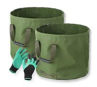 Garden Sacks,Reusable Garden Waste Bags with Handles, Heavy Duty Garden Bags with 1pcs Gardening Work Gloves(2pcs)