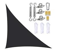 Garden Sail Canopy, Triangle Sun Sail Shade with Fixing Kit, 3 Ropes, Waterproof, UV Block, Right Angle Garden Shade Sails Sunshade Awnings for Outdoor Patios (Black,4m x 4m x 5.7m)