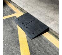 Garden Sanctuary 1 Pair Wear-Resistant Texture Surface Rubber Kerb Ramps H 11Cm