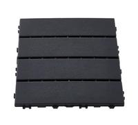 Garden Sanctuary 10Pcs Dark Grey Plastic Interlocking Floor Deck Tiles