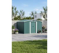 Garden Sanctuary 10x8 FT Large Metal Garden Tool Storage Shed in Green Garden Sanctuary Green