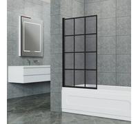 Garden Sanctuary 12-Panel 4mm Thick Glass Shower Screen Door For Wet-Dry Zone Distinction 80Cm W X 140Cm D