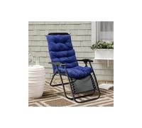 Garden Sanctuary 130cm W x 55cm D Navy Blue High Back Tri-Fold Adirondack Patio Chair Cushion | Size: 130 cm W x 55 cm D Garden Sanctuary Navy 130 cm W x 55 cm D