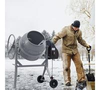 Garden Sanctuary 140L Durable Electric Cement Mixer With Wheels Modern Grey