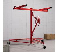 Garden Sanctuary 16Ft Maximum Height Red Coated Mobile Drywall Hoist Heavy Duty Plasterboard Lifter With Caster Panel Sheet Lift