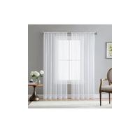 Garden Sanctuary 183cm L x 117cm W Rod Pocket Top Sheer Curtains Voile Panel, White | Size: 183 cm L x 117 cm W Garden Sanctuary White 183 cm L x 117 cm W