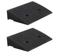 Garden Sanctuary 2 Pcs Textured Surface Rubber Kerb Ramps 50Cm W X 32Cm D X 11Cm H