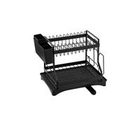 Garden Sanctuary 2-Tier Carbon Steel Dish Drainer in Black Garden Sanctuary Black