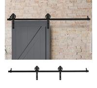 Garden Sanctuary 200Cm Sliding Barn Door Kit Carbon Steel Internal Door Track Hardware Kit Closet Rail Sliding Kit (Door Not Included)
