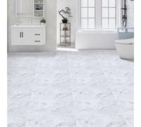 Garden Sanctuary 24 Pcs Marble Effect Self Adhesive Vinyl Floor Tiles Set Square Stick On Floor Planks, 45.72M L X 45.72Cm W