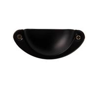 Garden Sanctuary 2Pcs Timeless Shell Cup Furniture Handles Vintage Black Finish