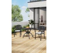 Garden Sanctuary 3-Piece Cast Aluminum Square Outdoor Dining Set in Black Garden Sanctuary Black