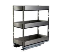 Garden Sanctuary 3 Tier Aluminium Shelf,under Sink Slide Out Pantry Shelves Drawers,pull Out Cabinet Organizer,25Cm W X 43Cm D X 45Cm H Cm Silver