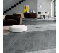 Garden Sanctuary 36 Pcs Dark Grey Rustic Style Wooden Look Pvc Flooring Planks Self Adhesive Flooring Tiles